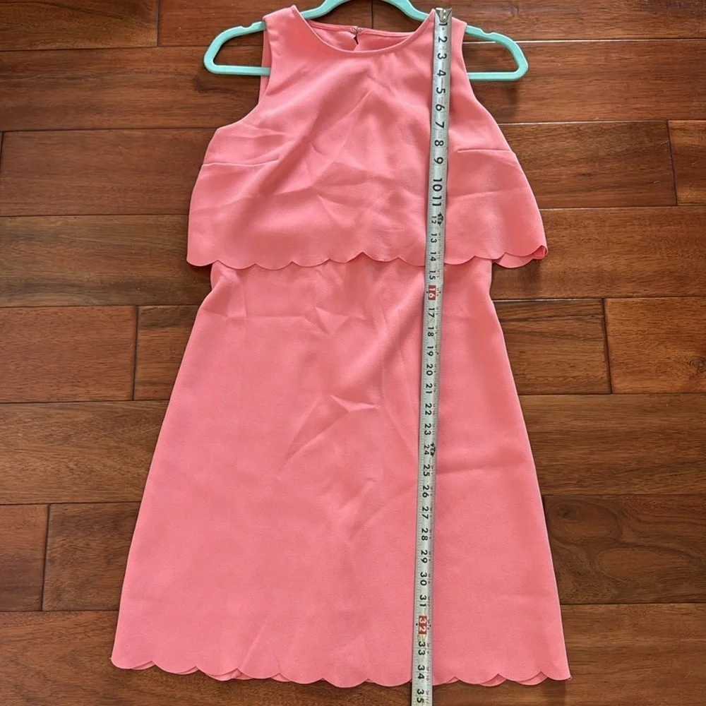 Ann Taylor Loft Size 2 Pink Scalloped Dress Sleeveless